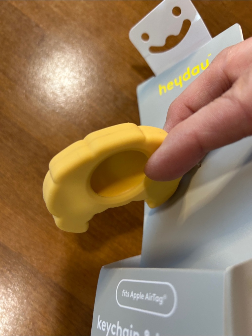heyday Yellow Silicone Croissant Keychain & AirTag Holder - Picture 2 of 3
